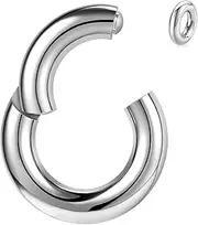 [BodyAce] F136 Titanium Hinged Large Septum Nose Rings, 2G 4G 6G 8G 10G 12G Segment Clicker PA Ring, Spring Action BCR Rings Earrings Gauges Hoop Body Jewelry