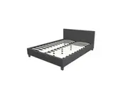 Milano King Single Sienna Luxury Wood Platform Bed w/ Headboard M2 Charcoal