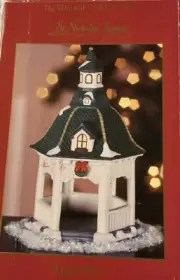 St Nicholas Square Gazebo Christmas Village 1999 Ceramic Holiday Box - Excellent