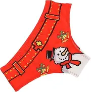 [ABOOFAN] 1pc Christmas Theme Printing Underpants Breathable Women Triangle Pants Comfortable Polyester Material Women Underwear Red