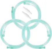 3 Pack Premium Green Oxygen Tubing - 7Ft Crush Resistant Non-Kinking Tubes With 2 Connectors