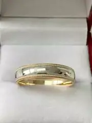 PLATINUM & 18K YELLOW GOLD MENS WEDDING BANDS