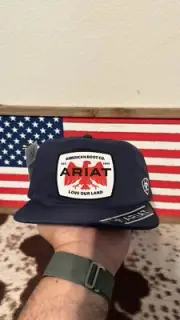 ARIAT Mens Snap Back Eagle Patch Navy Cap
