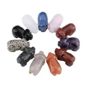 Raw Natural Quartz Crystal Skull Carved Pig Wild Boar Piggy Animal Healing Stone