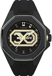 Men's Timex UFC Pro 30th Anniversary 45mm Black Silicone Strap TW2V90200 Sport Watch, Black, 44mm