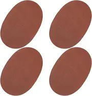 GOMAKERER 2 Pairs Sew-On Fabric Oval Elbow Knee Patches, PU Leather Patch Repair Sewing Patches Sewing Appliques for Sweaters Puffer Down Jackets Trousers Coat Clothing Holes Fixing, Camel Color