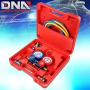 For R410/R22/R134A/R404 3 Way AC Diagnostic Manifold Gauge Set w/ Hoses Couplers