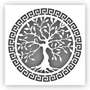 Olive Tree Greek Key #1 Stencil - Choose a Size - Laser-Cut Reusable Plastic