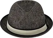 True Religion Fedora Hat, Wide Brim Fedora Fashion Hat for Men and Women, Grey