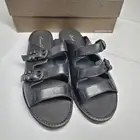 $150 KENNETH COLE HANSON Black Nubuck Designer Comfort Slip On Sandals 9.5 M NWB