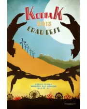 2013 KODIAK CRAB FESTIVAL EVENT POSTER VINTAGE ORIGINAL ALASKA ADINA PRESTON