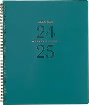 AT-A-GLANCE 2024-2025 Academic Planner, Weekly & Monthly, 8-1/2" x 11", Large, Monthly Tabs, Flexible Cover, Signature Lite, Teal (YP90LA12)