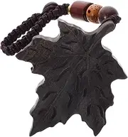 [BESPORTBLE] Hand Carved Wooden Maple Leaf Phone Charm Durable Ebony Keychain Pendant with Antiloss Function Craftsmanship for Mobile Phone Bag Accessories
