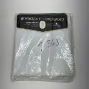 Vintage Springmaid Wondercale No-Iron Percale WHITE Double Fitted Sheet