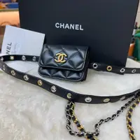 在飛比找PopChill優惠-[二手] Chanel 經典黑金腰包