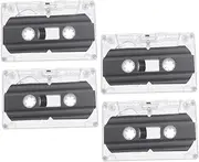 Gadpiparty Blank Cassette Tape 4Pcs DIY Empty Cassette Tape 30 Minute Recordable Audio Cassette Tape Blank Audio Tapes for Speech Music Recording with Individual Clear Plastic Case
