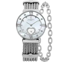 在飛比找蝦皮商城優惠-CHARRIOL 夏利豪 女魅力激情心型白珍珠母貝鑽石腕錶 