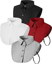 [Hicarer] Fake Collar for Women - 4 Pieces Half Blouse Shirts Detachable Faux Dickey False Collar