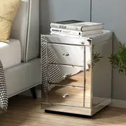 Artiss Bedside Table Drawers Side Table Nightstand Mirrored Storage Cabinet