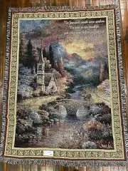 Early Service James Lee Church Chapel Christian Sympathy verse Throw Blanket NOS
