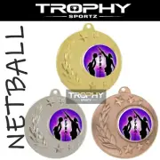 1x NETBALL medal GILBERT award 50mm FREE Ribbon Engraving @ TROPHY SPORTZ