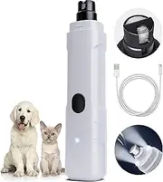 ADVWIN Dog Nail Grinder, 3-Speeds Pet Nail Grinder Low Noise USB Rechargeable with 2 LED Lights, Electric Dog Nail Trimmer Painless Paw Grooming Tool for Medium Large Dogs & Cats
