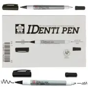 Sakura Identi-pen Permanent Ink, Black Dual Point Pen Box of 12 New
