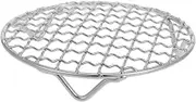 FELTECHELECTR Stainless Steel Cooking Rack for Air Fryer Round Cooling Rack Legs Baking Tray Baking Hibachi Grill Mesh Round Grill Mesh Versatile for Electric Ceramic Stoves