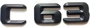 SCPCKZETZN 3D Matte Black C63 Plastic ABS Emblem Fit for Mercedes Fit for Benz AMG W204 W211 W163 Original Sticker Auto Badge Accessories
