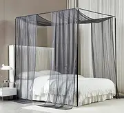 Akiky Canopy Bed Curtains Queen Sheer Grey Scarf Canopy,Kids Scarf-Curtains for Room Décor or Wedding Party Décor(2 Canopy) Full/Queen