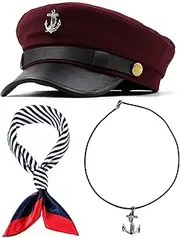 [Paticr] Men's Yacht Captain Skipper Anchor Hat, Newsboy Cap Chauffeur Hat Cabbie Paperboy Beret Cap