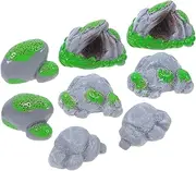 FONDOTIN DIY Micro Landscape Gardening Decor 8pcs Miniature Garden Stones Imitation Moss Home Office Decor