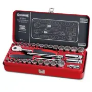 Sidchrome 32pce 3/8” Drive Metric & Imperial Socket Set Torque Plus Anti-Slip