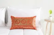 Indian Brocade Silk Cushion Cover Throw Peacock Bedding Sofa Pillow Case 12"x20"