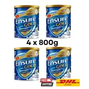 Abbott Ensure Gold Milk Powder Vanilla Flavored 800g (New) - 4 x Cans