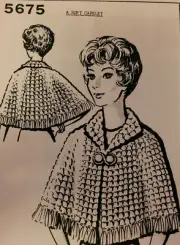 5675 Vintage CAPELET Pattern to Crochet (Reproduction) S-M-L