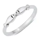 3mm Gourami Kissing Fish Promise Ring Solid 925 Sterling Silver Size 5-10