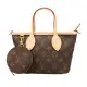 【Louis Vuitton 路易威登】LV Neverfull BB 經典Monogram帆布寬肩帶迷你手提/斜背包 米色(M46705)