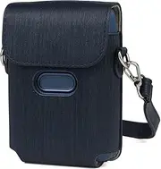 BLBMTCBCAG Printer Bag PU Leather Storage Bag Blue Pink White Shoulder Strap Tote Bag Shoulder Bag Fit for Fujifilm Mini Link Camera Protection(Dark Blue)