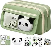 Panda Pencil Case,Cute Pencil Case with Compartments,Big Capacity Pencil Case,Pen Case for Girls Boys,Panda Stationery Case, Pencil Pouch with Zipper for Pens,Pencils