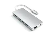 Satechi USB-C Multi-Port Adapter w HDMI Ethernet USB-C USB-A SD Micro-SD Silver