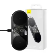Baseus Digital LED Display Dual Wireless Charger With Digital Display Clear 20W