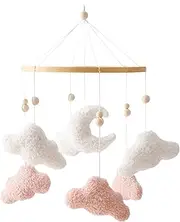 Iouyjiu Baby Mobile for Bassinet, Cloud Shaped Pendant Gym Mobile, Soft Hanging Stroller Toy for Crib, Play Gym, Nursery Decor, Birthday Gift, Baby Shower, 16.54 x 9.06 inches