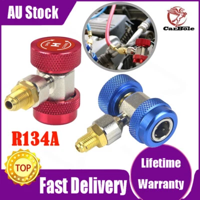 A/C R134A Quick Coupler Connector Adapters High/Low Manifold AC Gauge Auto Sets