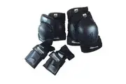 6pc Adrenalin Skate Sport Knee Elbow Wrist Protection Guard Youth Teen L Set BLK