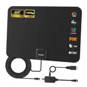 TV Antenna Indoor, Digital Amplified Indoor HDTV Antenna, 1080p VHF UHF Black