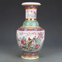 在飛比找ETMall東森購物網優惠-乾隆琺瑯彩花鳥瓶仿古瓷器花瓶