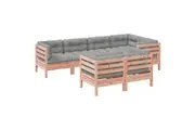 7 Piece Garden Sofa Set with Cushions Solid Wood Douglas Fir vidaXL