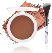 Apooliy Bronzer Powder Kit with Brush,Contour Palette,Matte Finish,All Day Wear,Face Makeup Compact,Smudgeproof