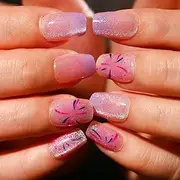 Sethexy Coffin Nail Press - Fireworks, Colour Gradient, Cat's Eye False Nails for Women, 15 Sizes, 30 Pieces Nail Kit with Glue